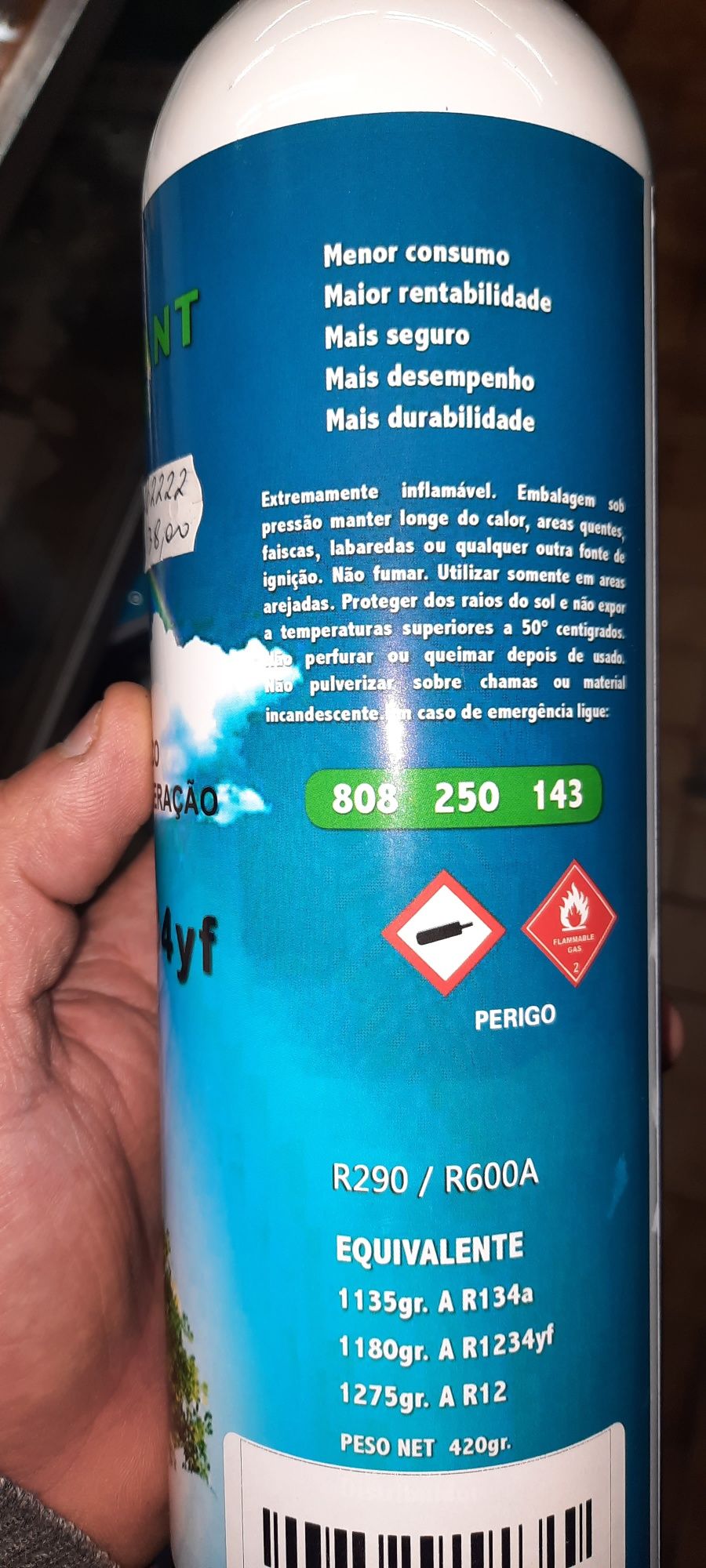 2 Botijas de gás refrigerante R12, R134a para equipamentos de frio