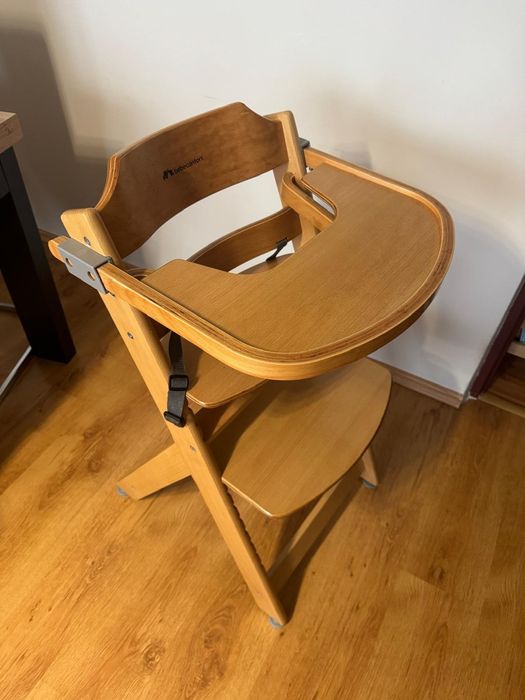Krzesełko do karmienia drewniane Bebe Confort Timba stan bdb, komplet