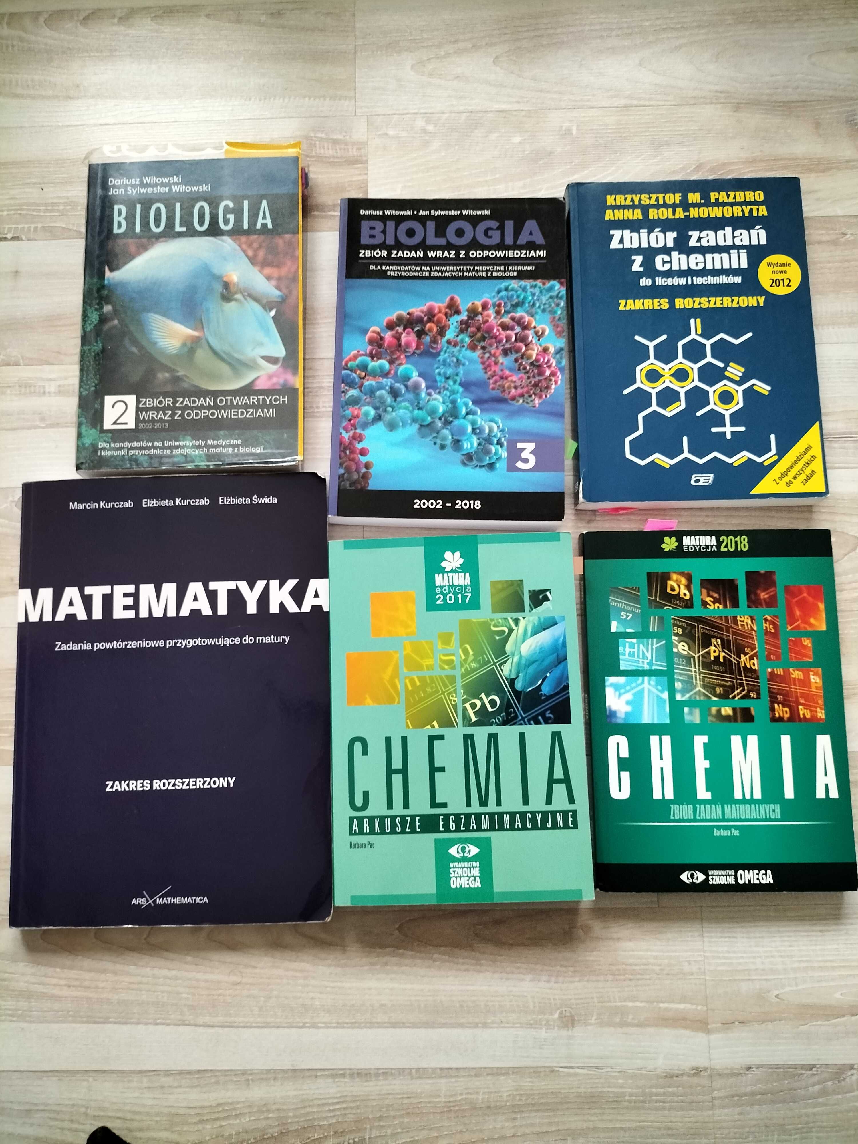 Książki rozszerzona chemia biologia matematyka matura witowski pac