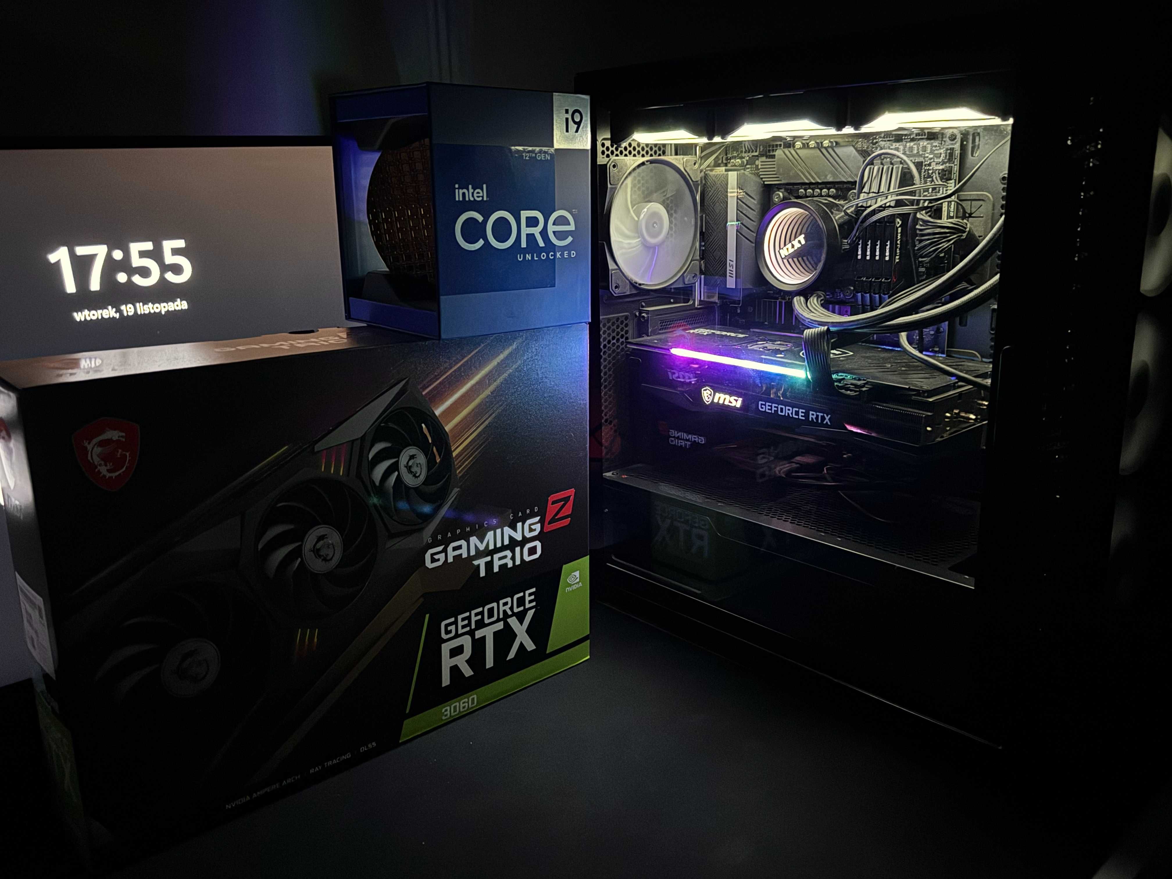 KOMPUTER i9-12900K, RTX 3060, 64GB RAM +MONITOR+mysz+klawiatura