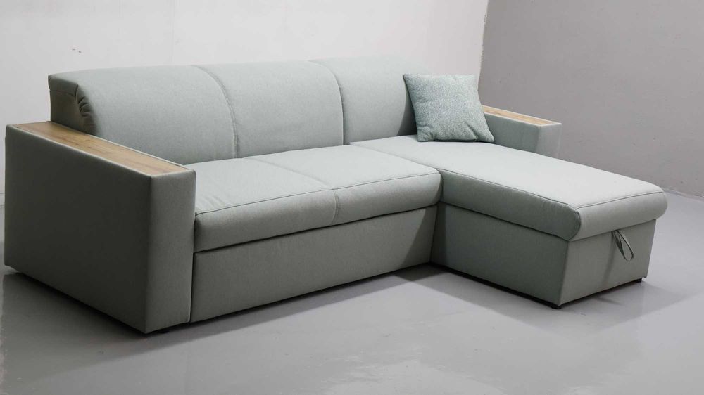 TAI nowoczesny narożnik z funkcja spania pojemnik kanapa miętowa tkani