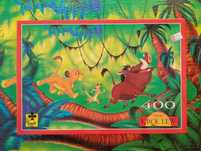 Puzzle 400 trefl stary żółty Disney Król Lew Timon i Pumba  bajkowe