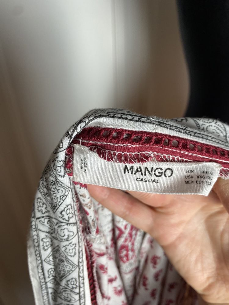 Narzutka damska długa XS/S Mango oversize  rękaw 3/4 we wzory