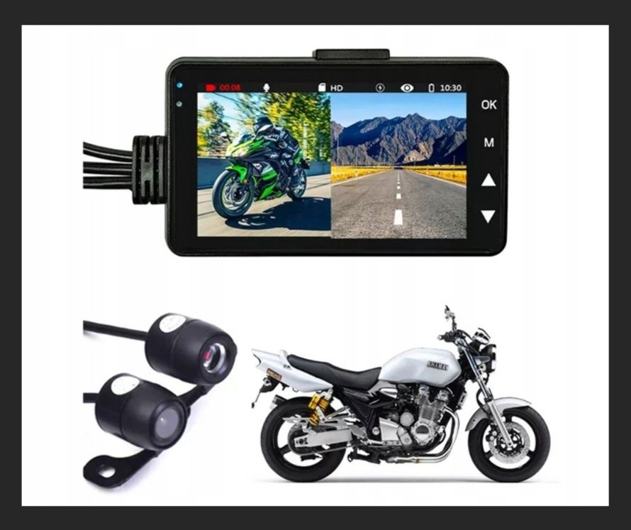 Wideorejestrator Motocyklowy FULL HD 2 kamery