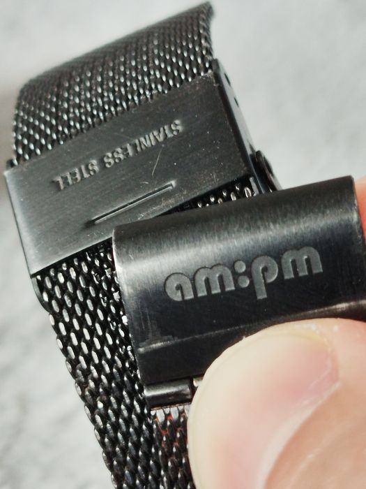 Zegarek AM:PM PD101-G003 Skeleton black unisex quartz vintage y2k wat