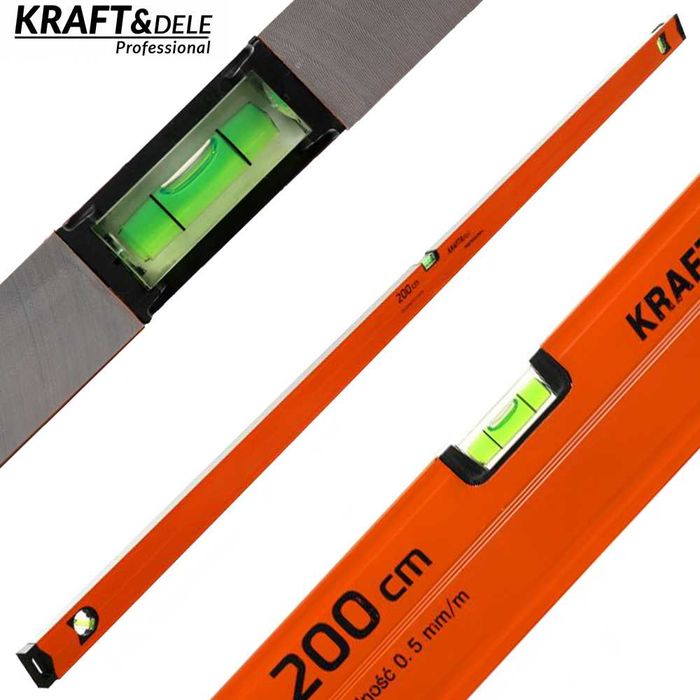 KRAFT&DELE Poziomica Aluminiowa 200cm Magnetyczna 3 Libelle KD10316