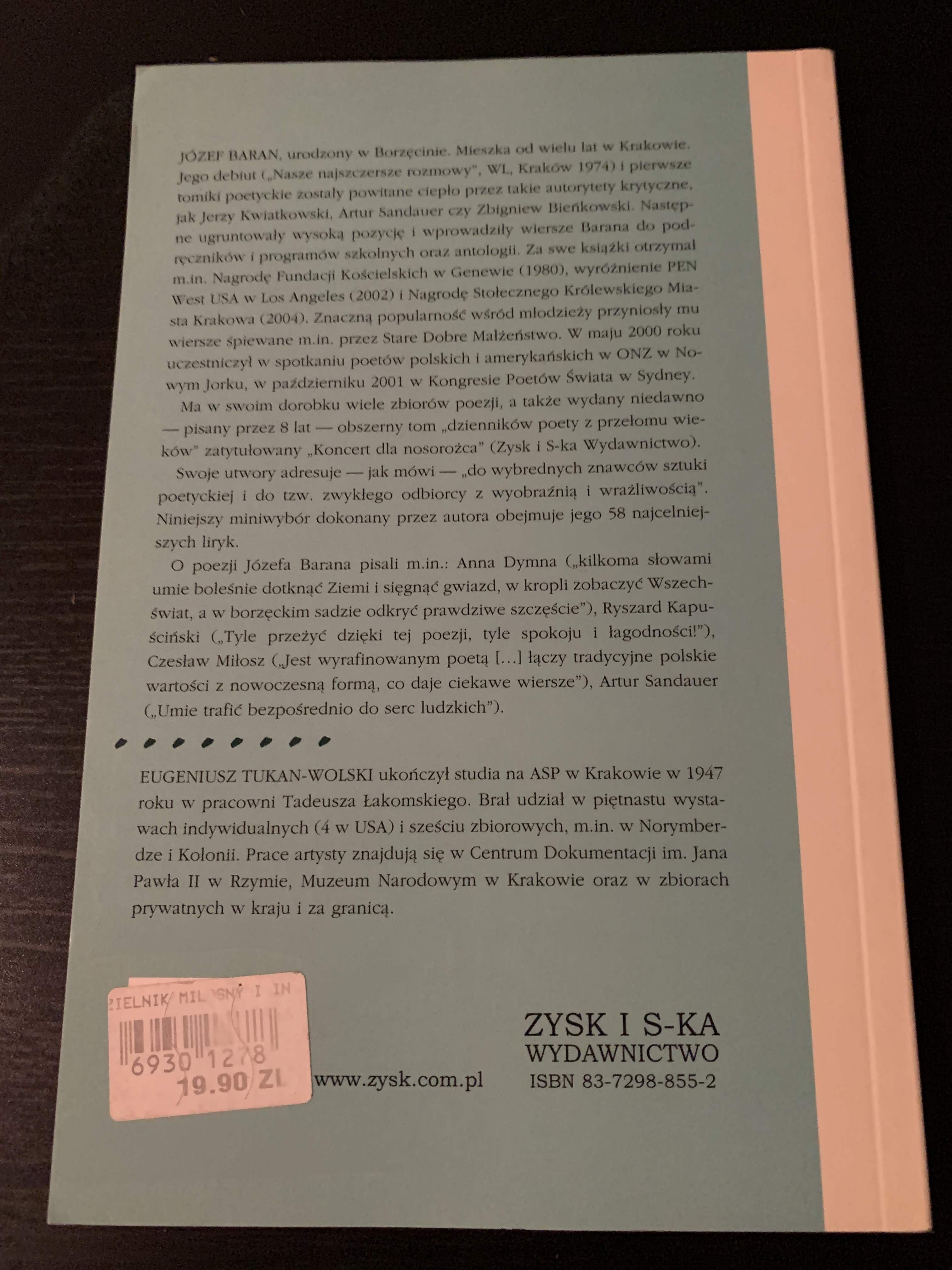 Zielnik miłosny i inne liryki Józef Baran