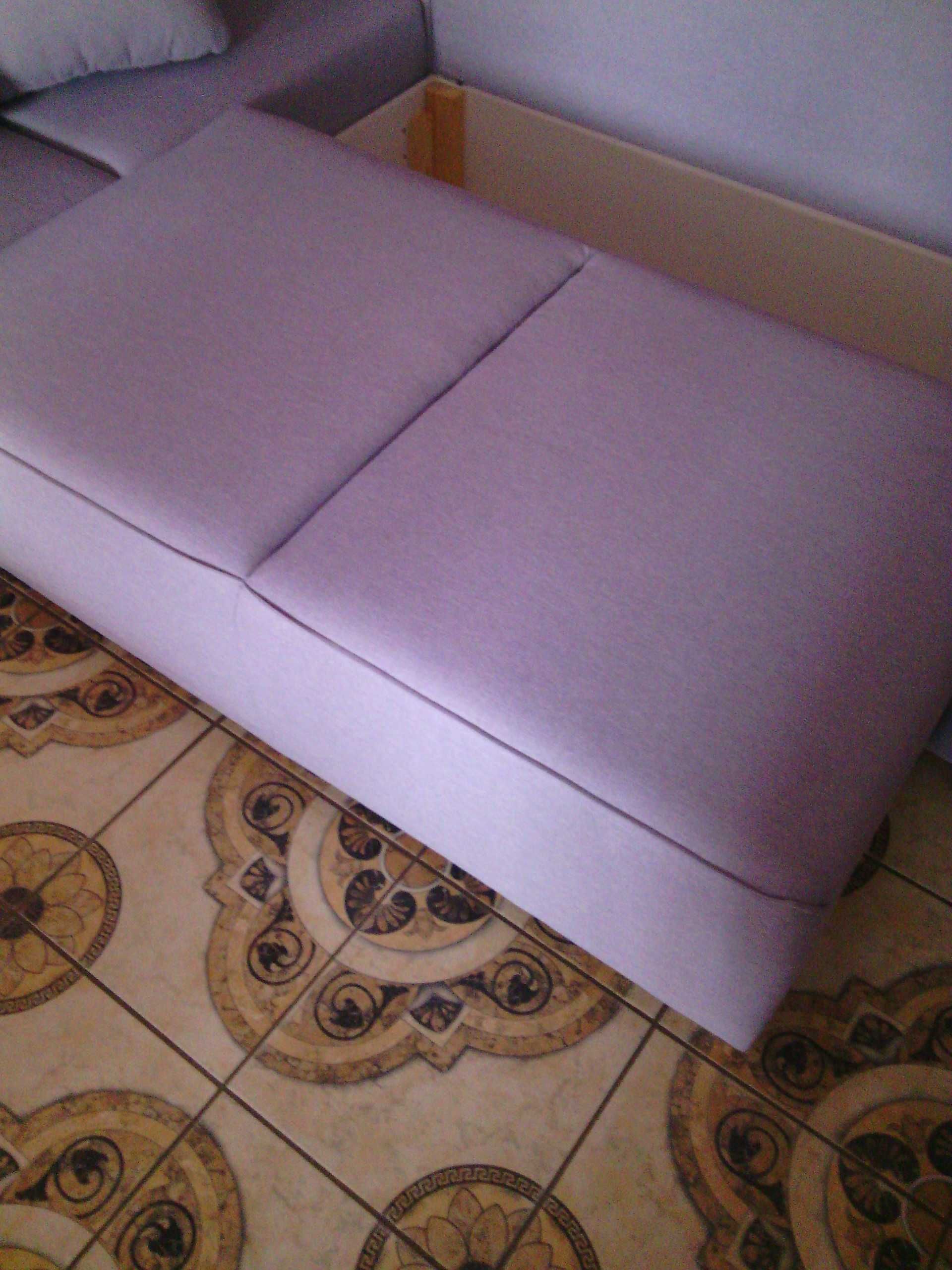 Nowa sofa narożna rozkładana z pojemnikiem na pościel