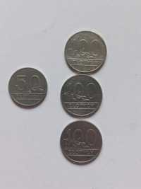 monety 50 złotych i 100 złotych