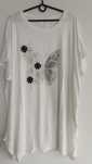 Bluzka, tunika plus size, cyrkonie, motyl 50/52/54/56
