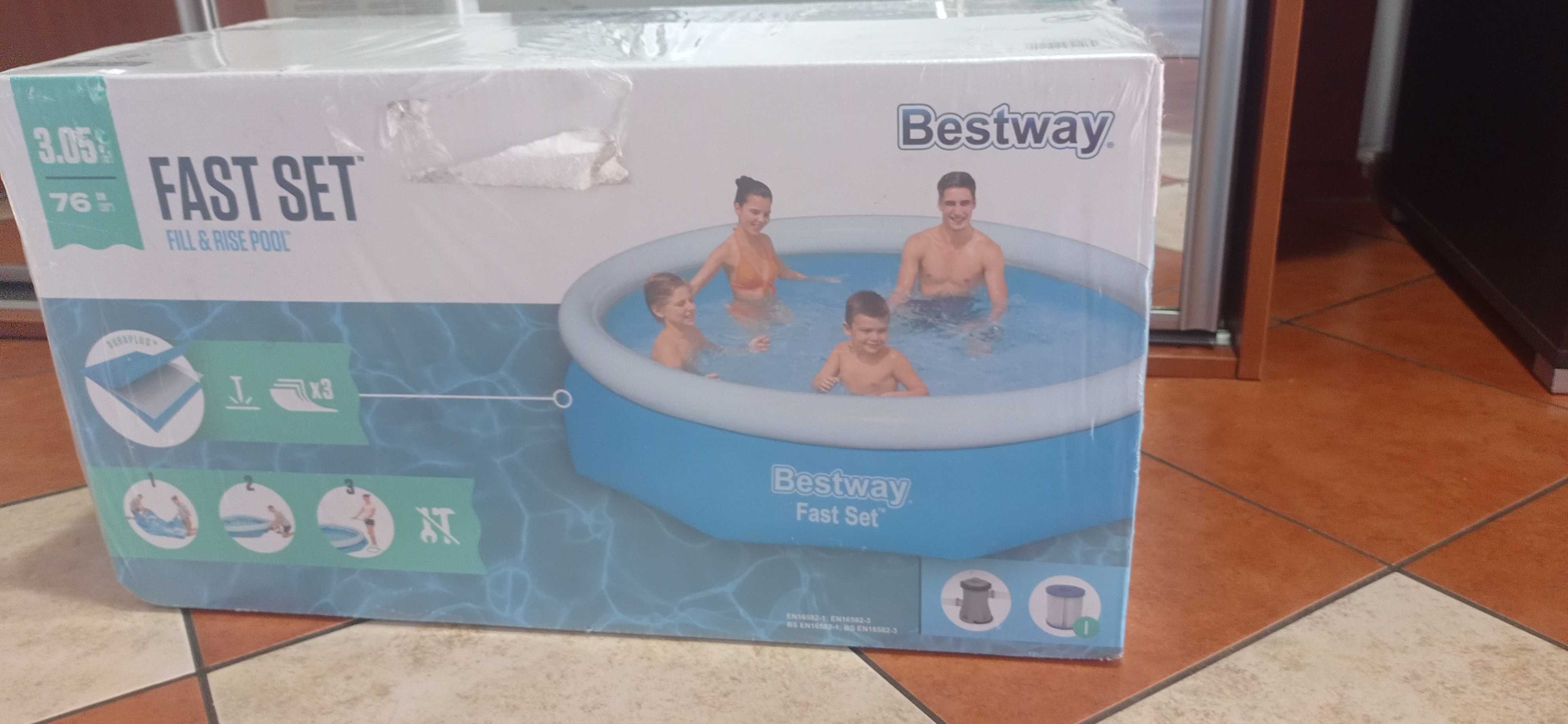 Basen rozporowy Bestway 3.05x76 z pompą filtrem NOWY