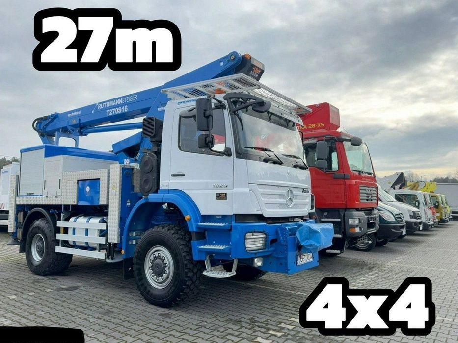 Mercedes-Benz AXOR 1829 4x4 Zwyżka RUTHMANN STEIGER T270S16 Podnośnik Koszowy  Wysokość Podnoszenia 27m 100% SPRAWNY UNIKAT STAN (PALFINGER, MAN) P7