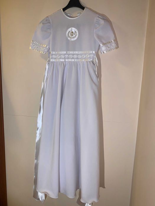 Sukienka komunijna 7-9 lat z torebką ma 3 warstwy , atłasowa kokarda