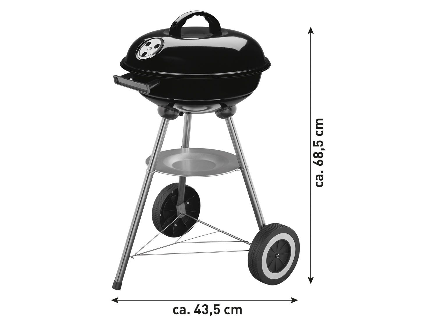 Grill kulisty na kółkach Grillmeister 34cm