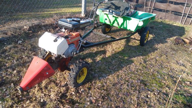 traktorek ogrodowy, glebogryzarka, przyczpka, plug do odśnieżenia +