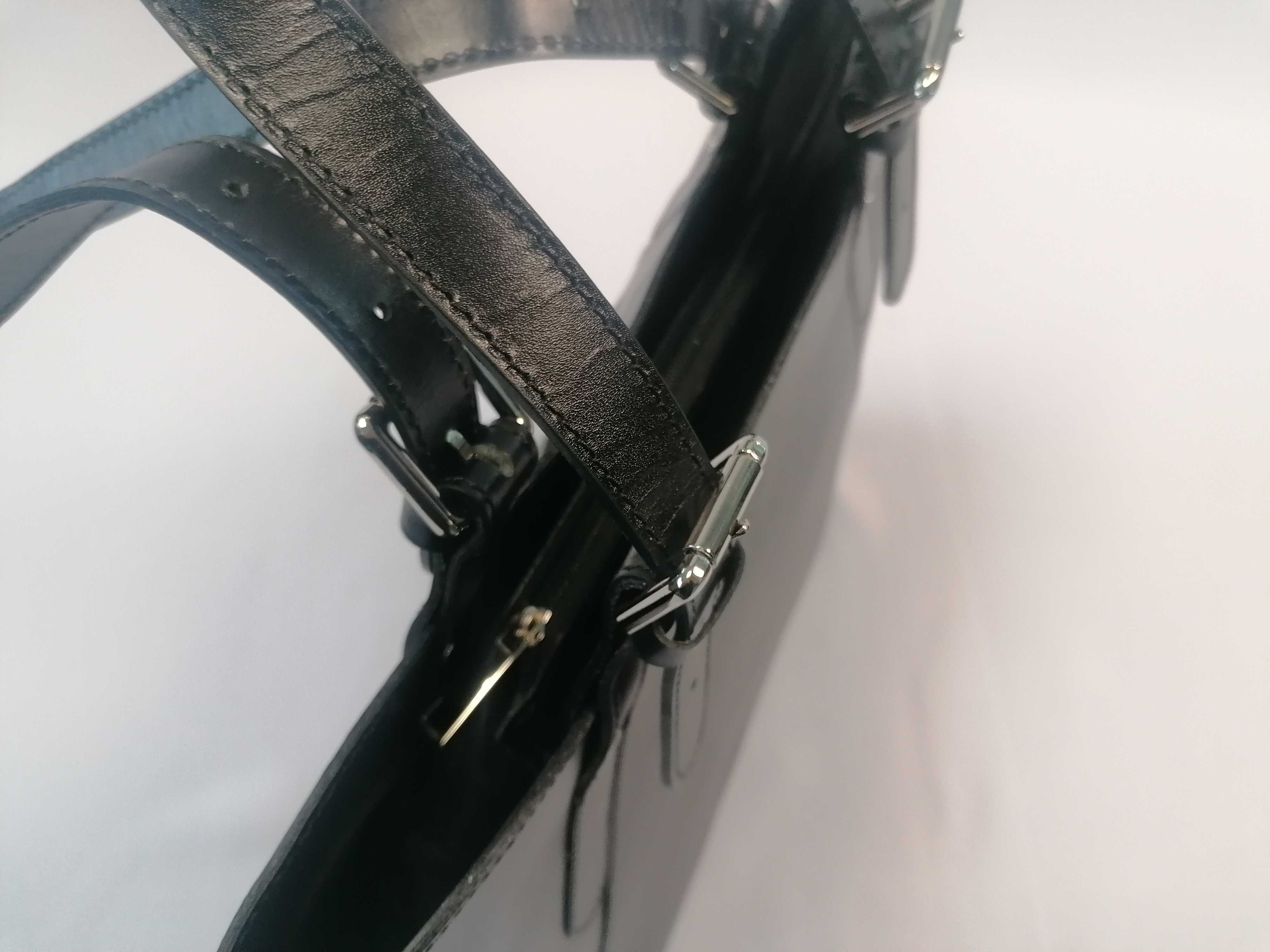 Nowa duża włoska skórzana torebka Vera Pelle shopper A4