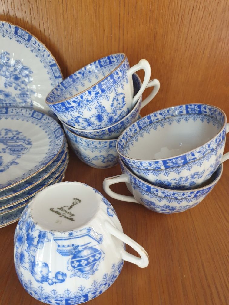 Lindo serviço de chá vintage 6 pessoas - porcelana Schirnding Bavaria