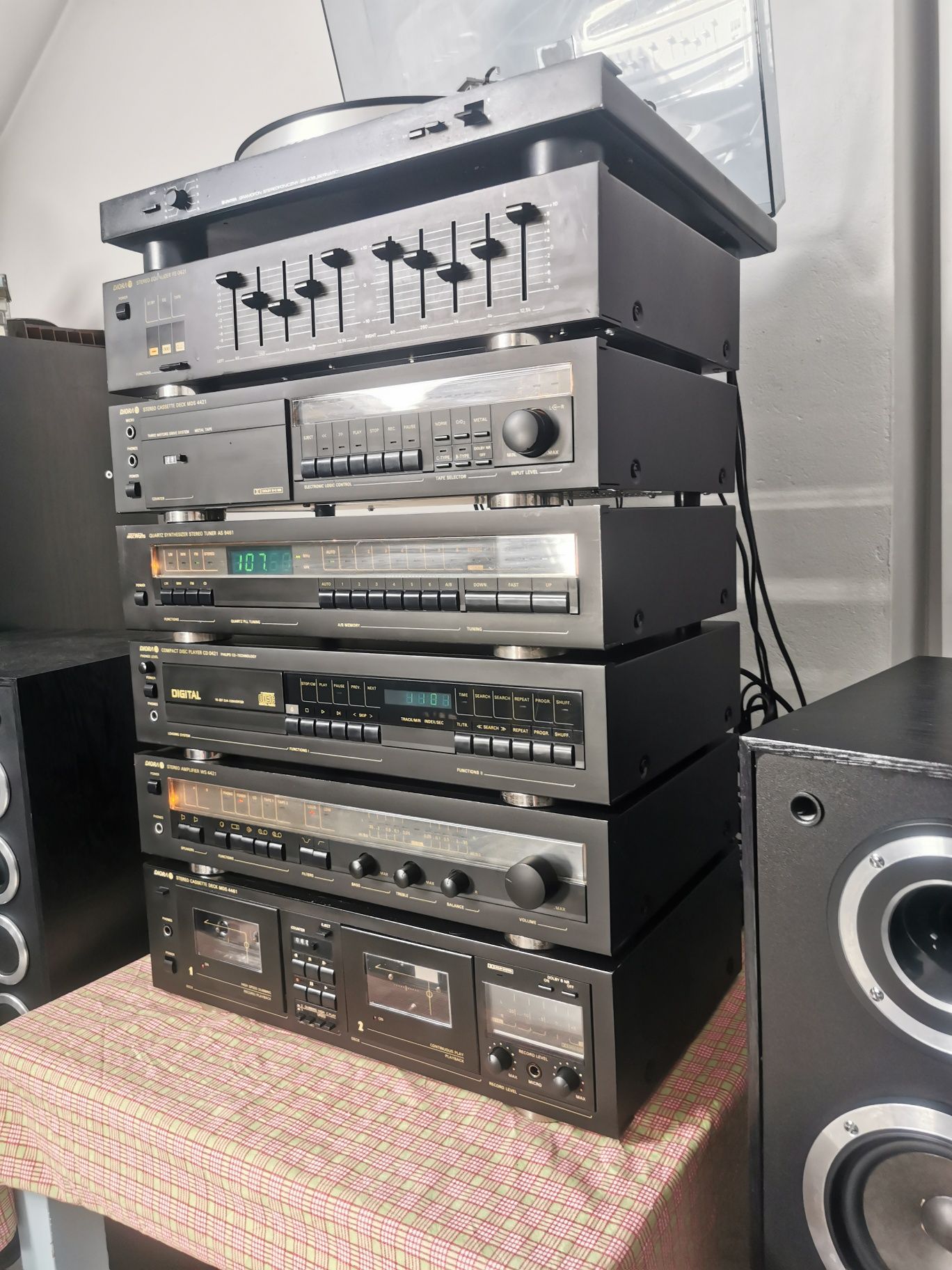 Wieża Stereo Unitra Mac Watts Diora SSL 4421- 7 el. ŁADNY STAN Radmor
