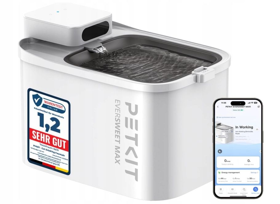 Petkit Eversweet Max Bezprzewodowa Fontanna Dla Kota 3L Powystawowy