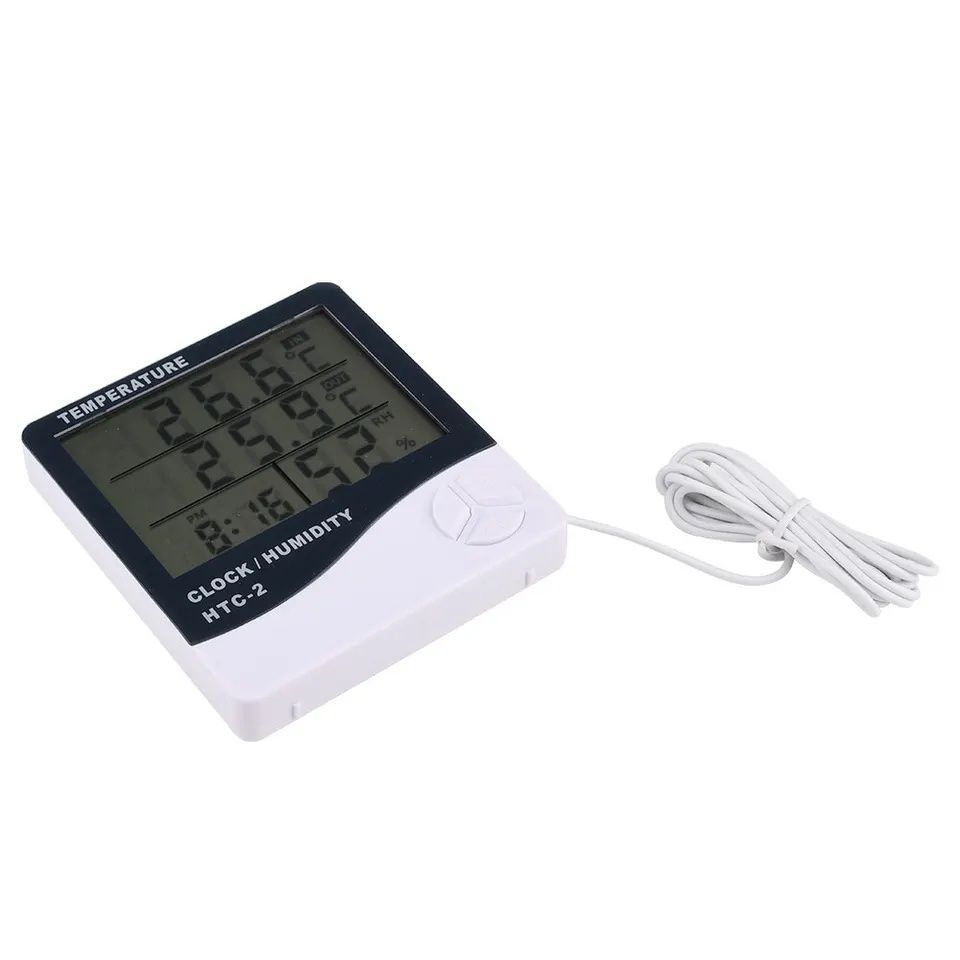 Zegar stojący lub ścienny LED czujnik temperatury wewnątrz i zewnątrz.