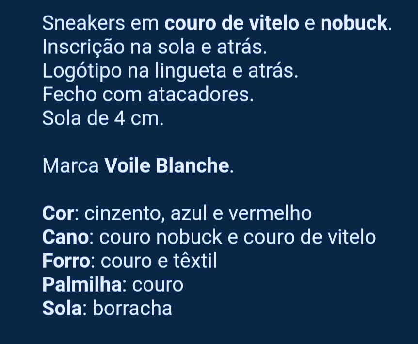 Sapatilhas Voile Blanche