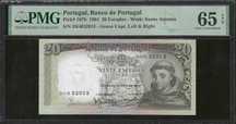 Nota de 20 Escudos 1964 Certificada PMG 65 EPQ
