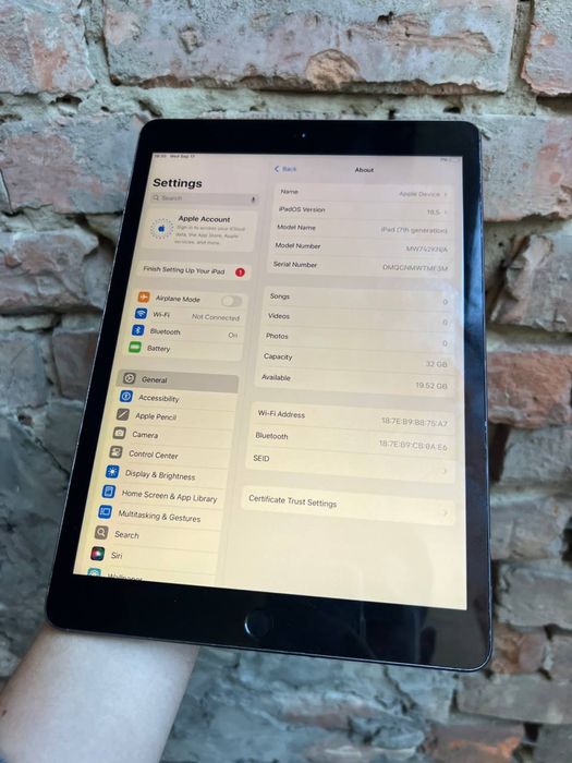 ipad 7 32gb WI-FI