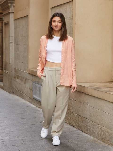 Cорочка uniqlo з льону преміум класу