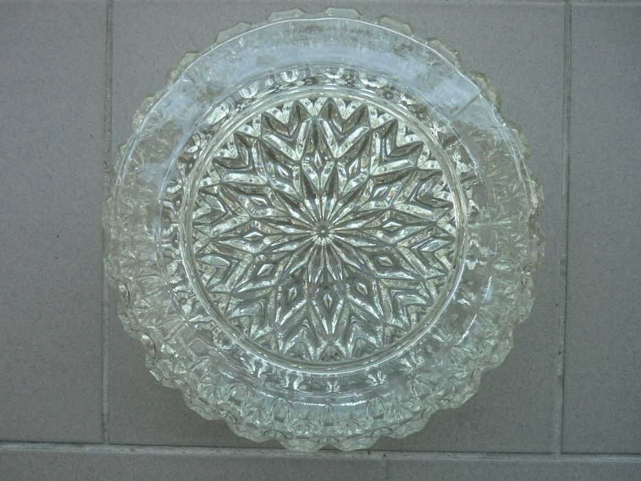 Plafon  PRL szkło WILKASY, POLAM, kryształowy NOWY