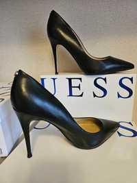 Класичні стильні чорні туфлі Guess з натуральної шкіри на підборах
