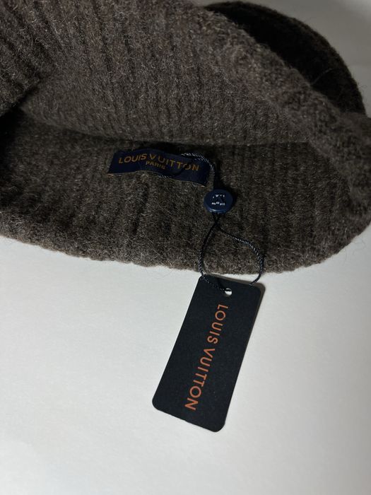 Шапка LV Louis Vuitton чорна коричнева