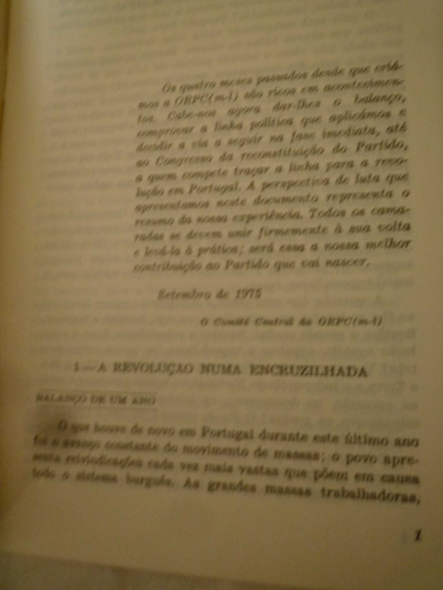 Documento Raro- Comité Central da ORPC-ML Por uma Frente Anti-Facista