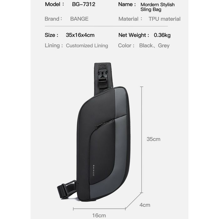 Сумка Xiaomi BANGE mordern sling bag Mi рюкзак бананка чехол клатч
