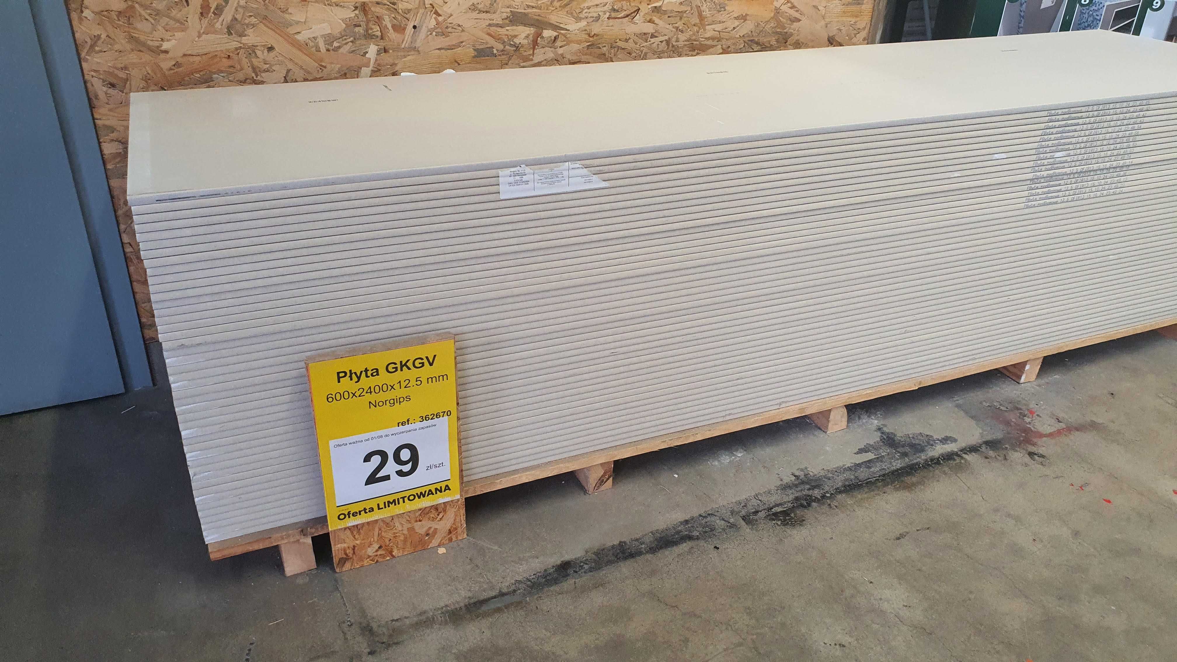 Płyta gipsowo-kartonowa podłogowa Norgips 600x2400x12,5 mm 29zł