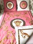 Komplet pościeli 160x200 Versace  biała złota czarna różowa