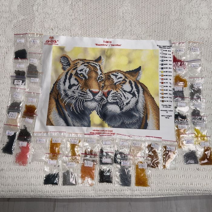 Набір для вишивання бісером з тиграми Відданість 31*23