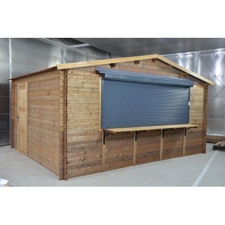 Kiosk drewniany impregnowany z roletą aluminiową 5x4m DOM579 PROMOCJA!