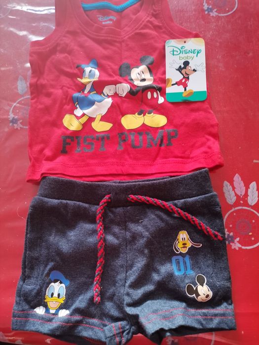 Conjunto t-shirt e calção 0-3 meses