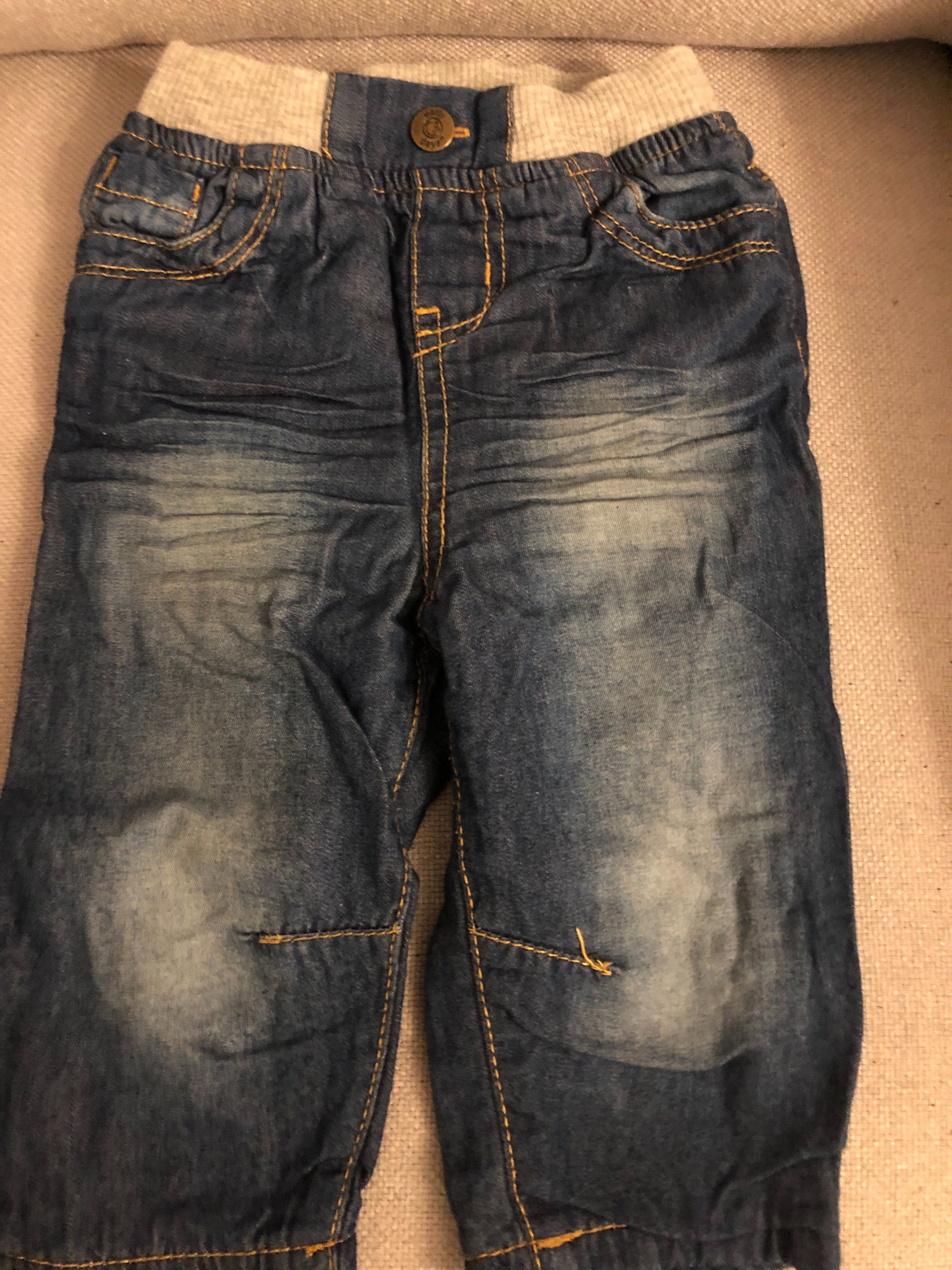 Spodnie jeansowe na podszewce r 80