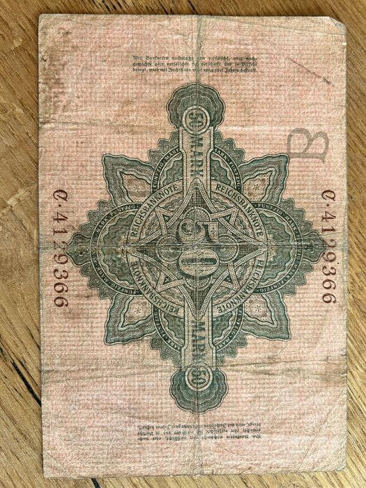 Banknoty 50 i 100 Marek niemieckich z 1910 r.