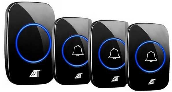 3x DZWONEK 1x ODBIORNIK Bezprzewodowy Zewnętrzny Drzwi 300m 60 melodii