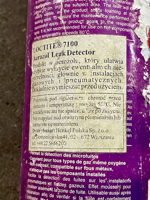 Loctite 7100 detektor nieszczelności 400ml  gazu widny niepalny spray