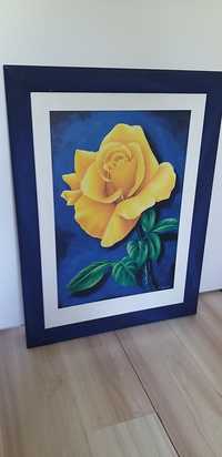 Obraz kwiat żółta róża 60x80