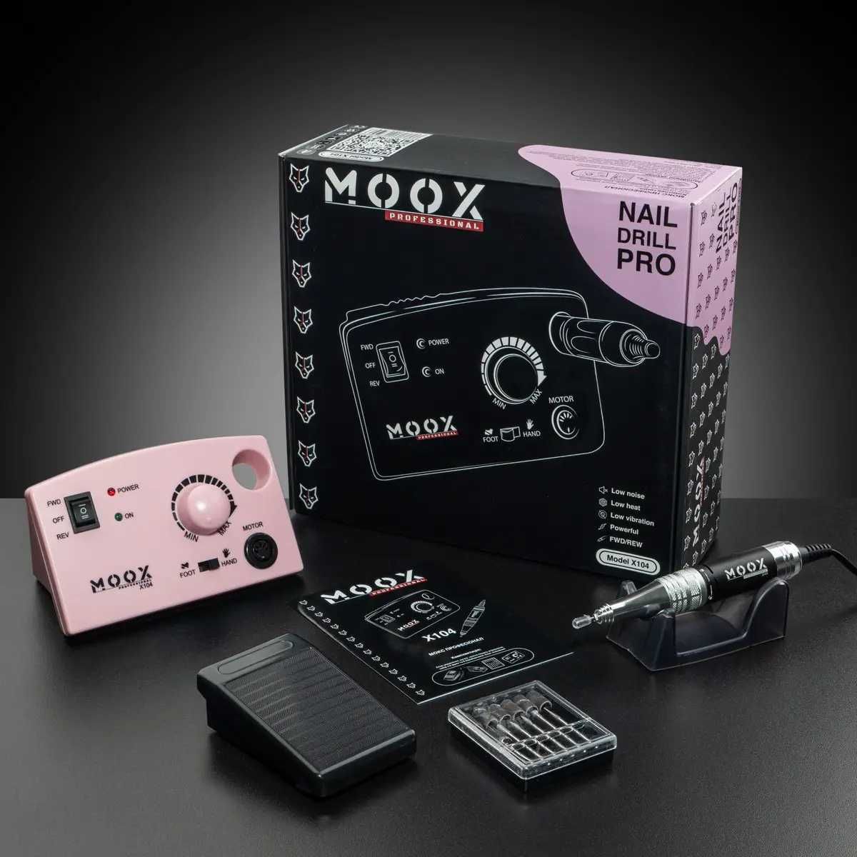 Фрезер для манікюру і педикюру MOOX X104 45 000 об/хв 65W Рожевий