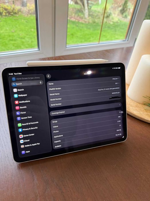 ipad pro m1 11' 256 gb + apple pencil + smart folio