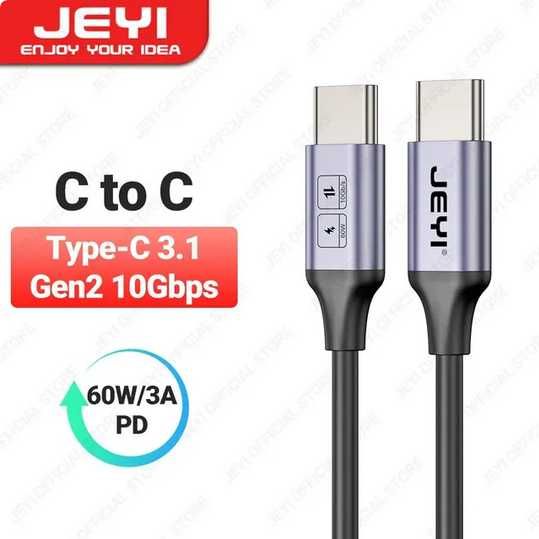 JEYI kabel 2M USB A - C 60W szybkie ładowanie transfer 10Gbps