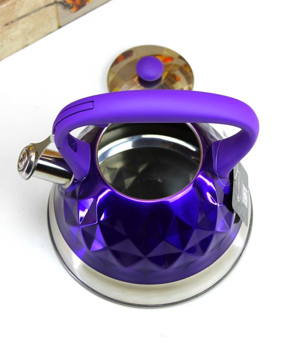 Czajnik 3L z Gwizdkiem – fioletowy, Stal Nierdzewna, Indukcja