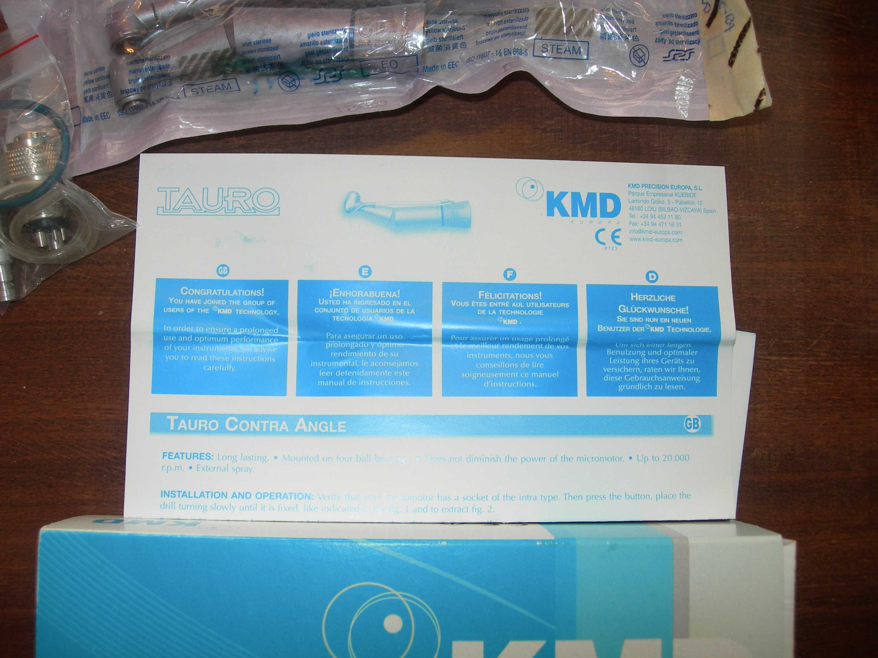 Turbina, Contra -ângulo e micromotor. KMD