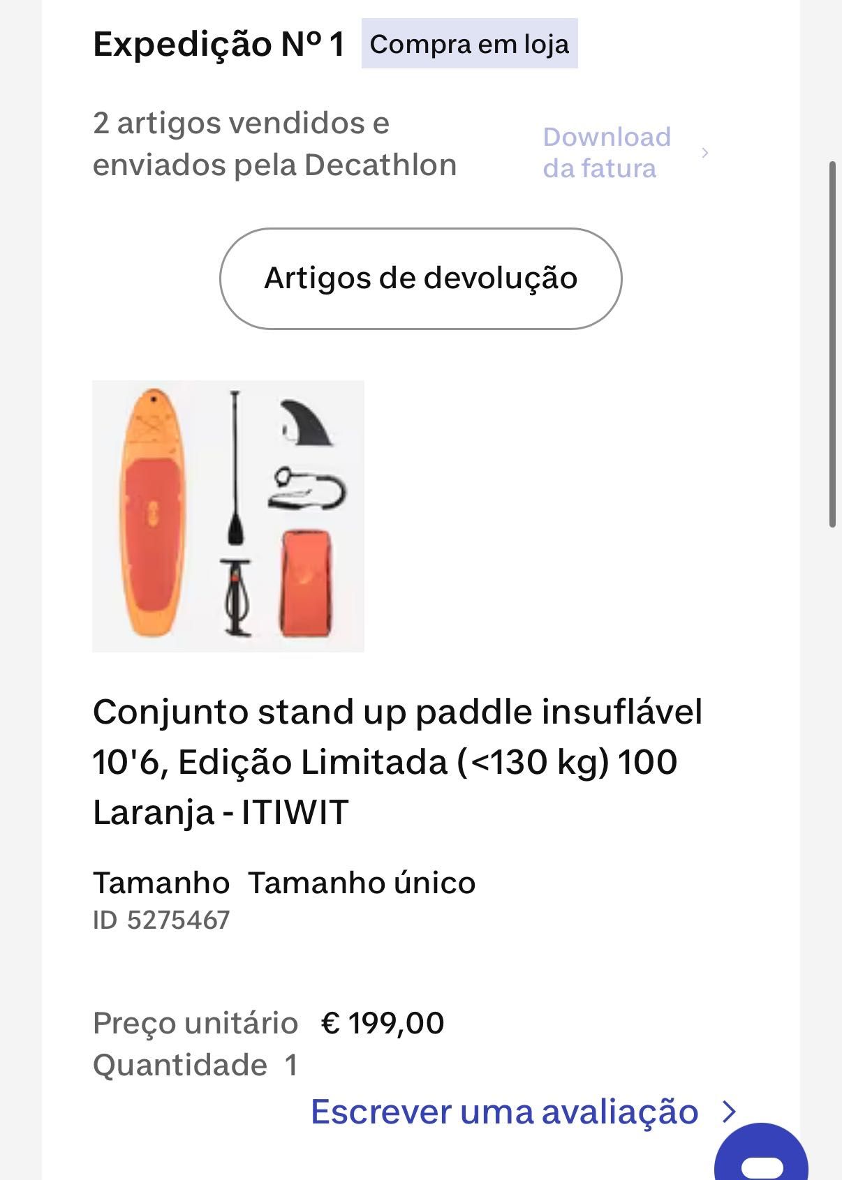 Conjunto stand up paddle insuflável 10'6