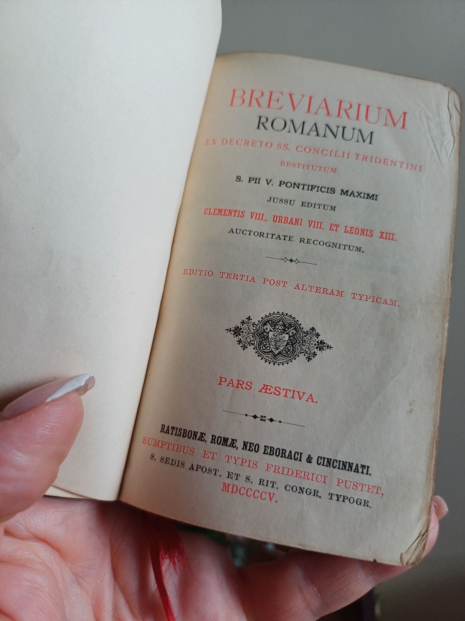 Brewiarz romański 1905 liturgia godzin książeczka modlitewnik łacina